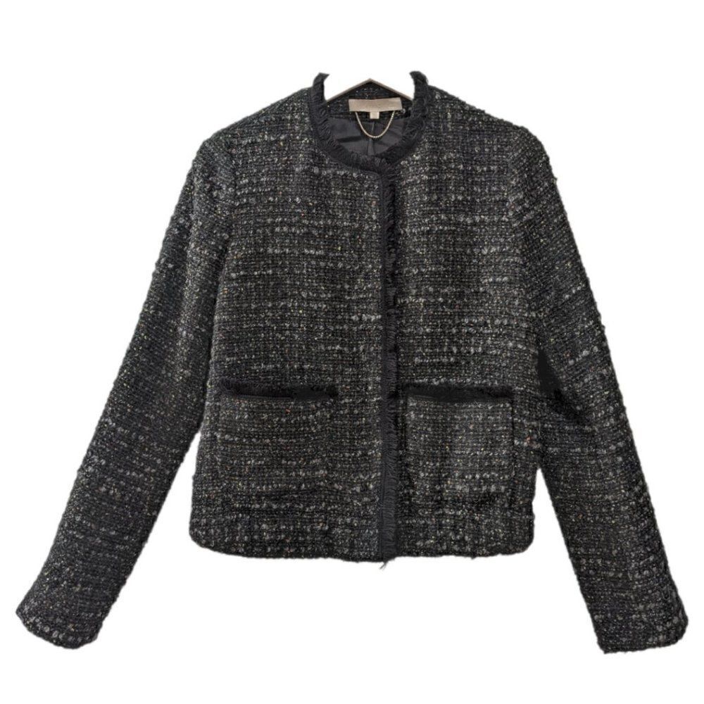 Vanessa Bruno LATVIA Women's Charcoal Grey Tweed Jacket Size 38